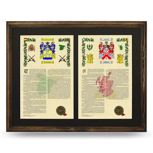 Double Armorial History Framed- Brown