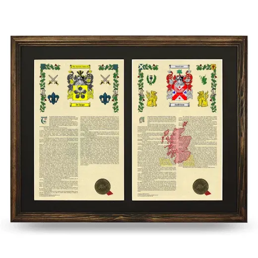 Double Armorial History Framed- Brown