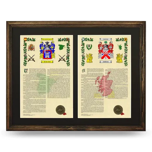 Double Armorial History Framed- Brown