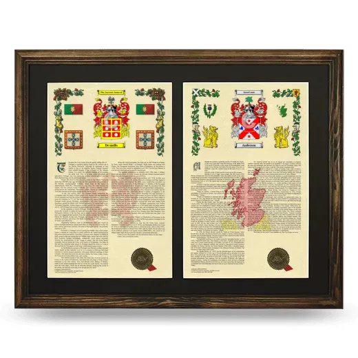Double Armorial History Framed- Brown