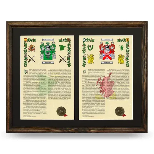 Double Armorial History Framed- Brown