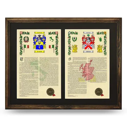 Double Armorial History Framed- Brown
