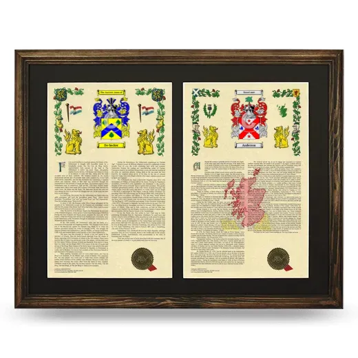 Double Armorial History Framed- Brown