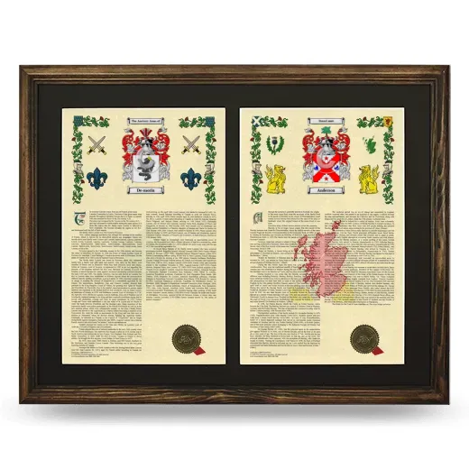 Double Armorial History Framed- Brown