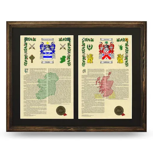 Double Armorial History Framed- Brown