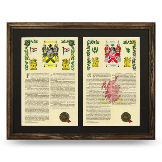 Double Armorial History Framed- Brown