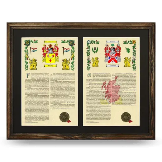 Double Armorial History Framed- Brown