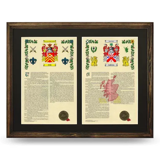 Double Armorial History Framed- Brown