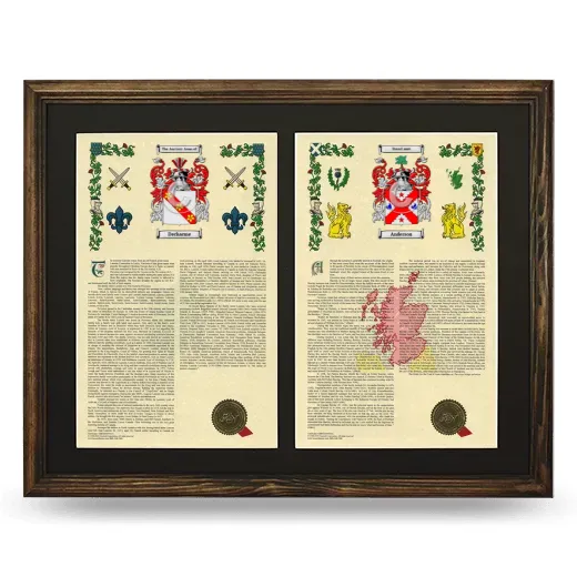 Double Armorial History Framed- Brown
