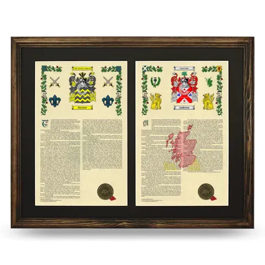 Double Armorial History Framed- Brown
