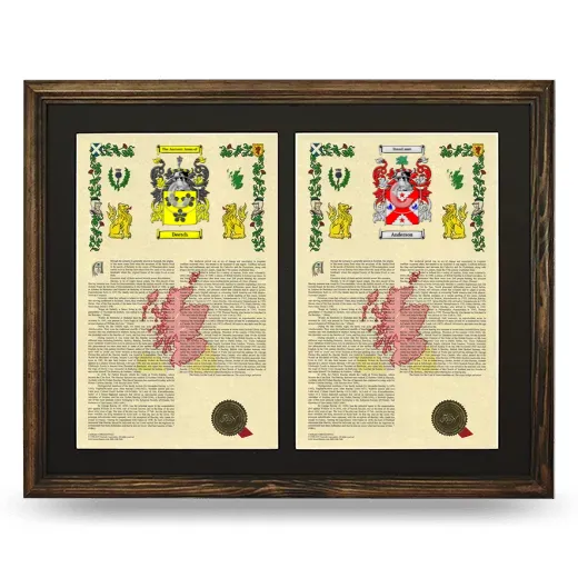 Double Armorial History Framed- Brown