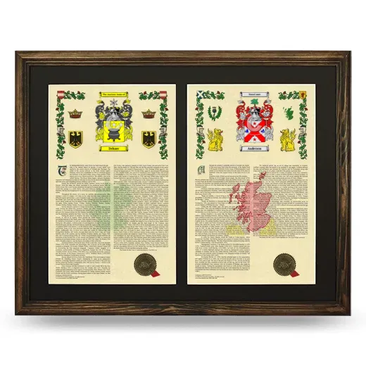 Double Armorial History Framed- Brown