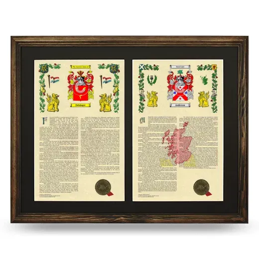 Double Armorial History Framed- Brown