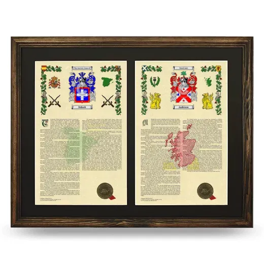 Double Armorial History Framed- Brown