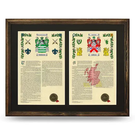 Double Armorial History Framed- Brown