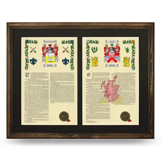 Double Armorial History Framed- Brown