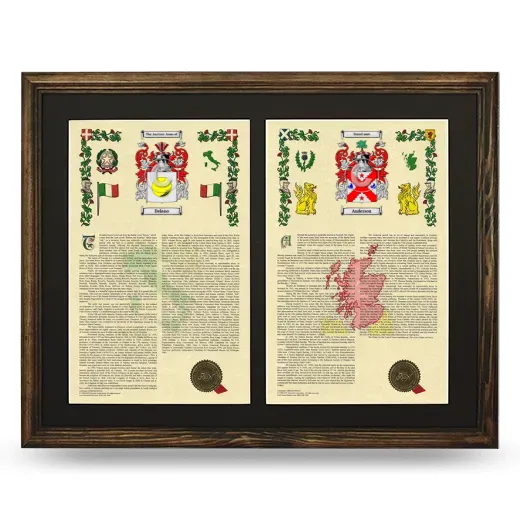 Double Armorial History Framed- Brown