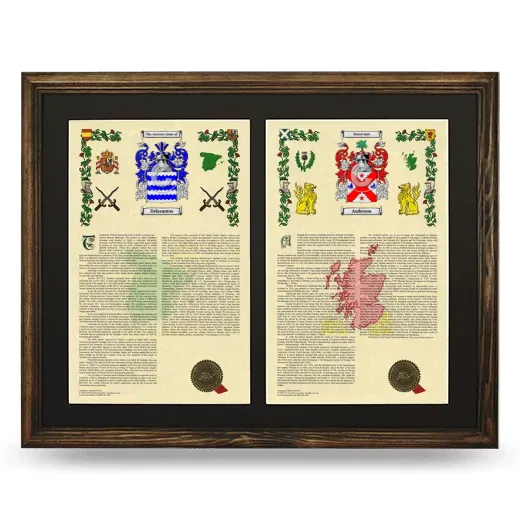 Double Armorial History Framed- Brown