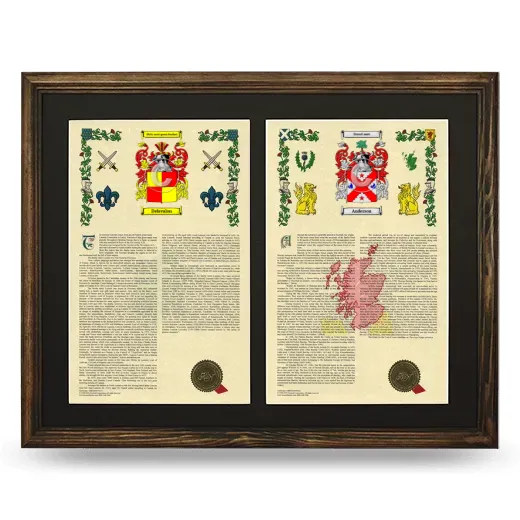 Double Armorial History Framed- Brown