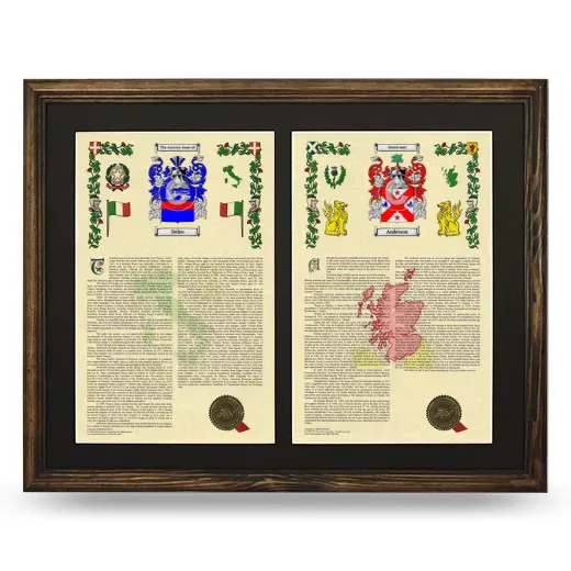 Double Armorial History Framed- Brown