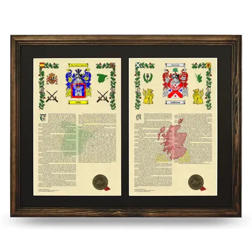 Double Armorial History Framed- Brown