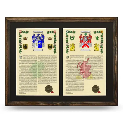 Double Armorial History Framed- Brown