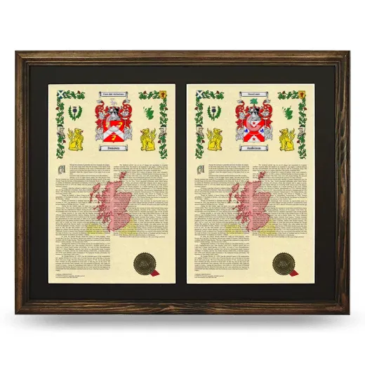 Double Armorial History Framed- Brown