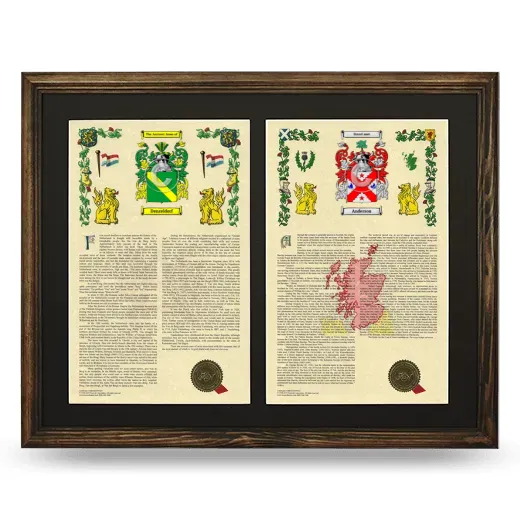 Double Armorial History Framed- Brown