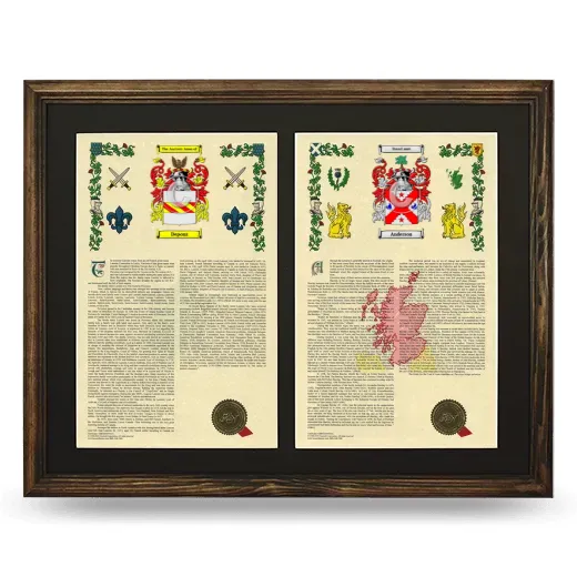 Double Armorial History Framed- Brown