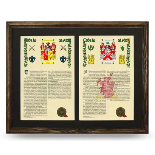 Double Armorial History Framed- Brown