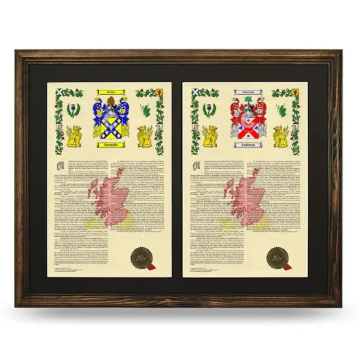 Double Armorial History Framed- Brown