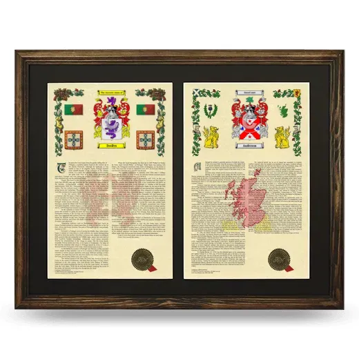 Double Armorial History Framed- Brown