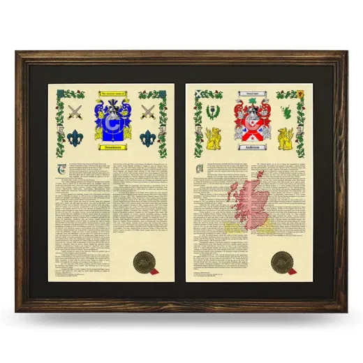 Double Armorial History Framed- Brown