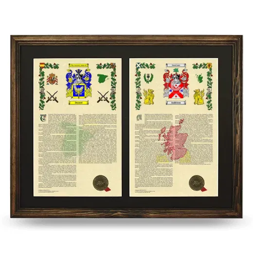 Double Armorial History Framed- Brown