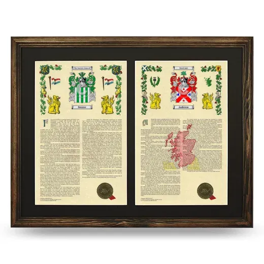 Double Armorial History Framed- Brown