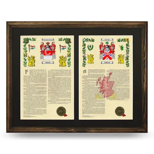 Double Armorial History Framed- Brown