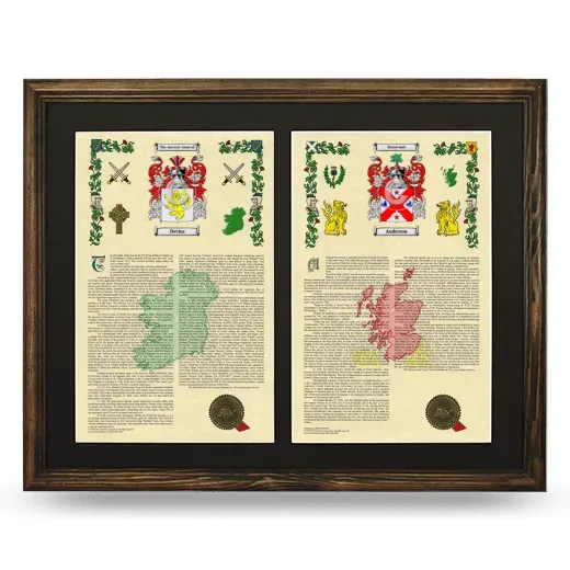 Double Armorial History Framed- Brown