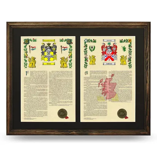 Double Armorial History Framed- Brown