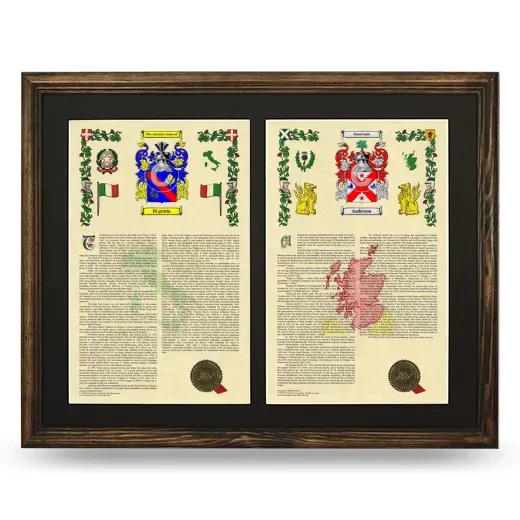 Double Armorial History Framed- Brown