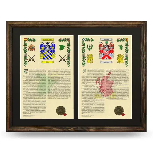 Double Armorial History Framed- Brown