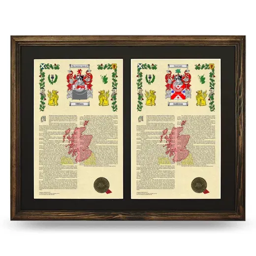 Double Armorial History Framed- Brown