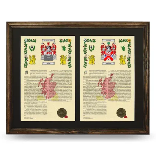 Double Armorial History Framed- Brown