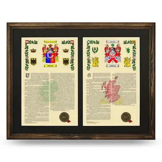 Double Armorial History Framed- Brown