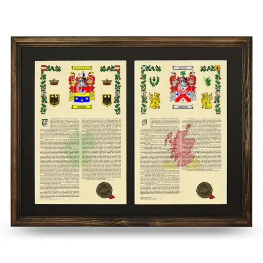 Double Armorial History Framed- Brown