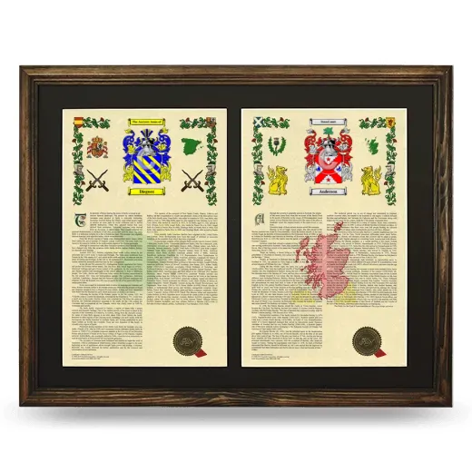 Double Armorial History Framed- Brown