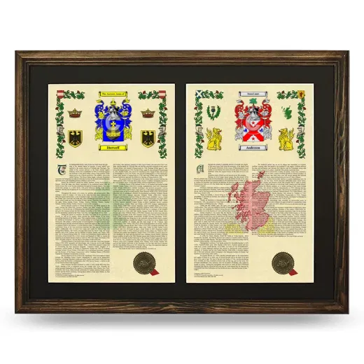 Double Armorial History Framed- Brown