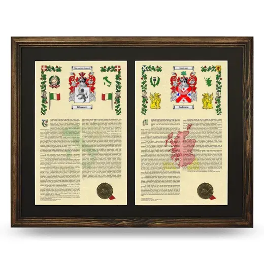 Double Armorial History Framed- Brown
