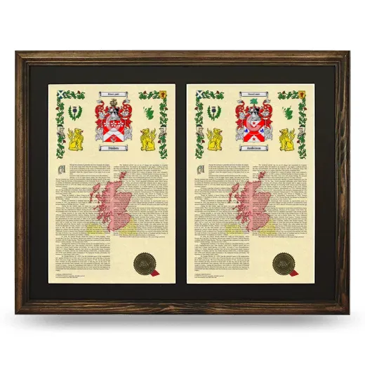 Double Armorial History Framed- Brown