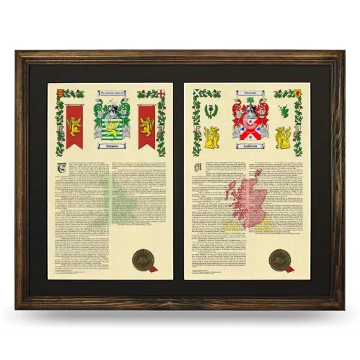 Double Armorial History Framed- Brown