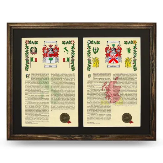 Double Armorial History Framed- Brown